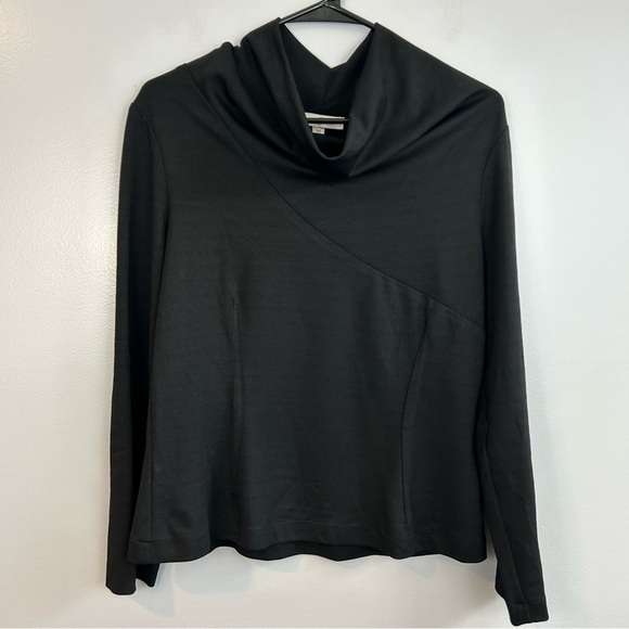 Loraine Croft Black Cowl Neck Long Sleeve Black Top Size Medium - Picture 1 of 13